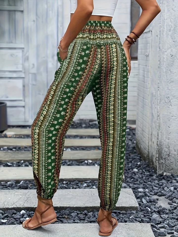 Damen Luftige Gemusterte Boho-Hosen (4)