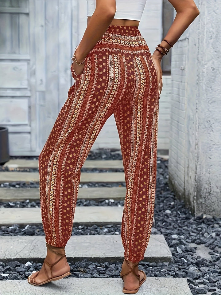 Damen Luftige Gemusterte Boho-Hosen (5)