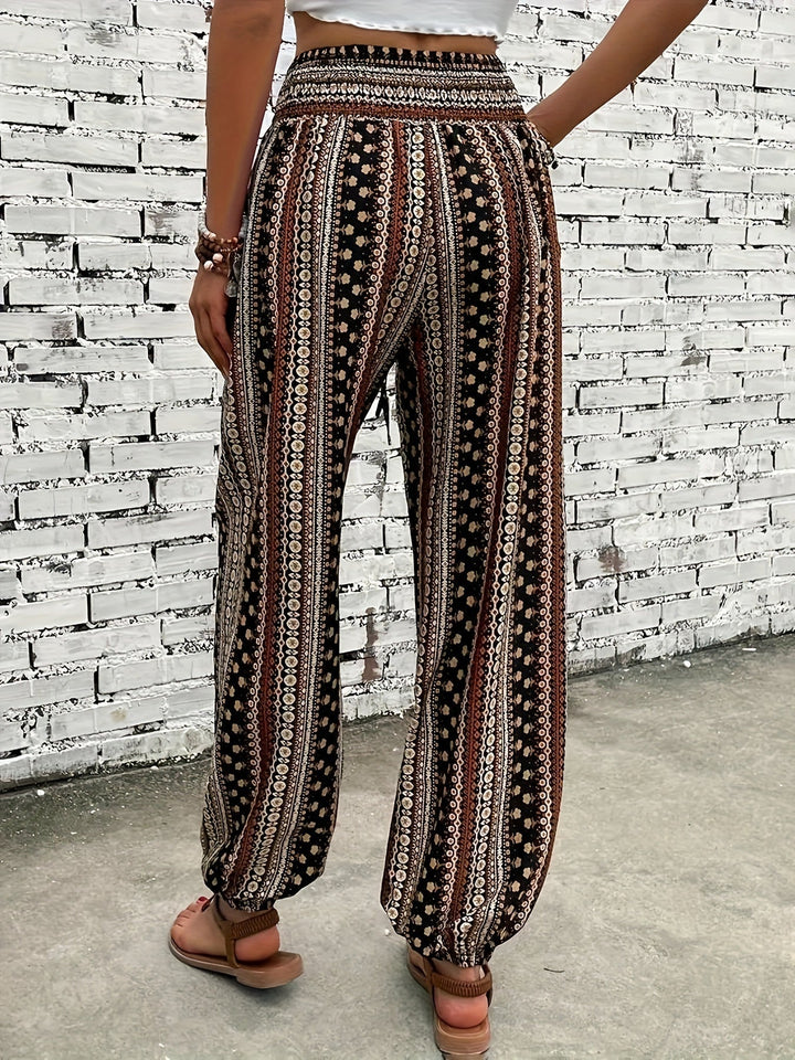 Damen Luftige Gemusterte Boho-Hosen (6)