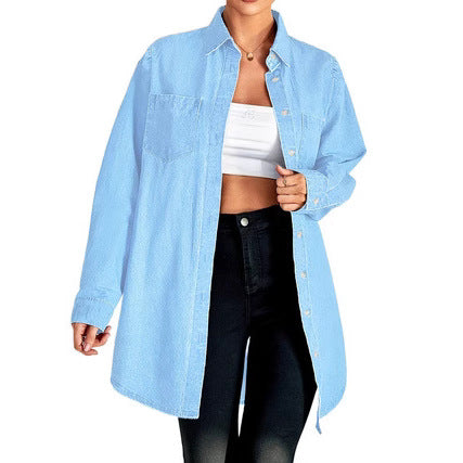 Damen Mantel aus Denim im Hemdjacken-Stil (2)