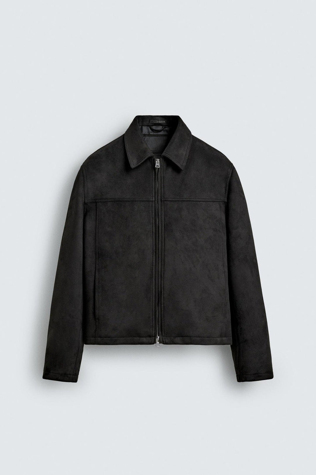 Damen Mantel-Jacke aus feinem Wildleder in Schwarz