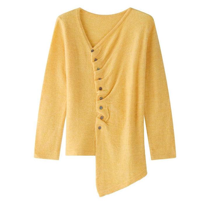 Damen Mantel Leichter Asymmetrischer Mohair-Strick für Übergänge (5)