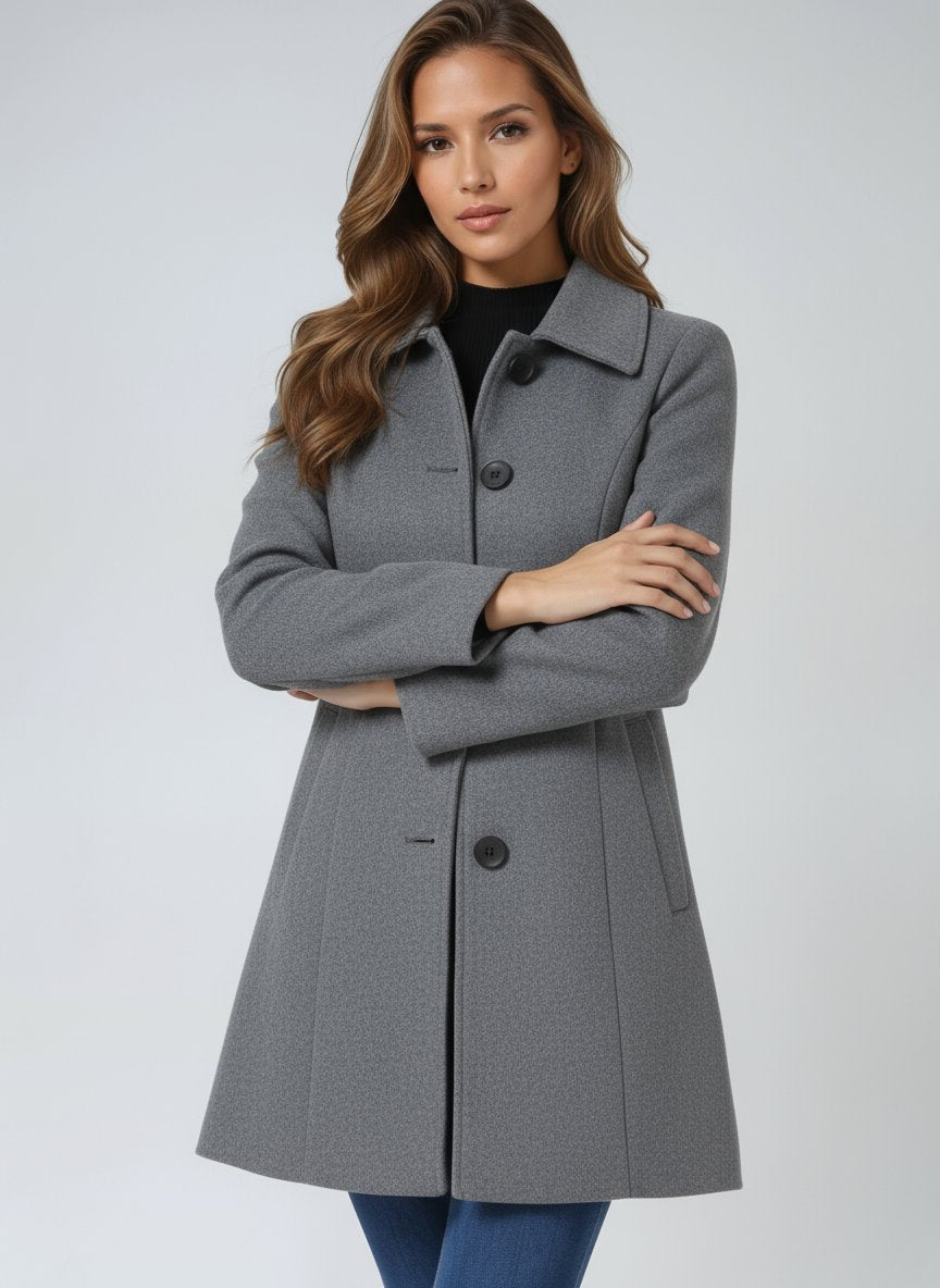 Damen Mantel mit klassischem Schnitt für Winter (4)