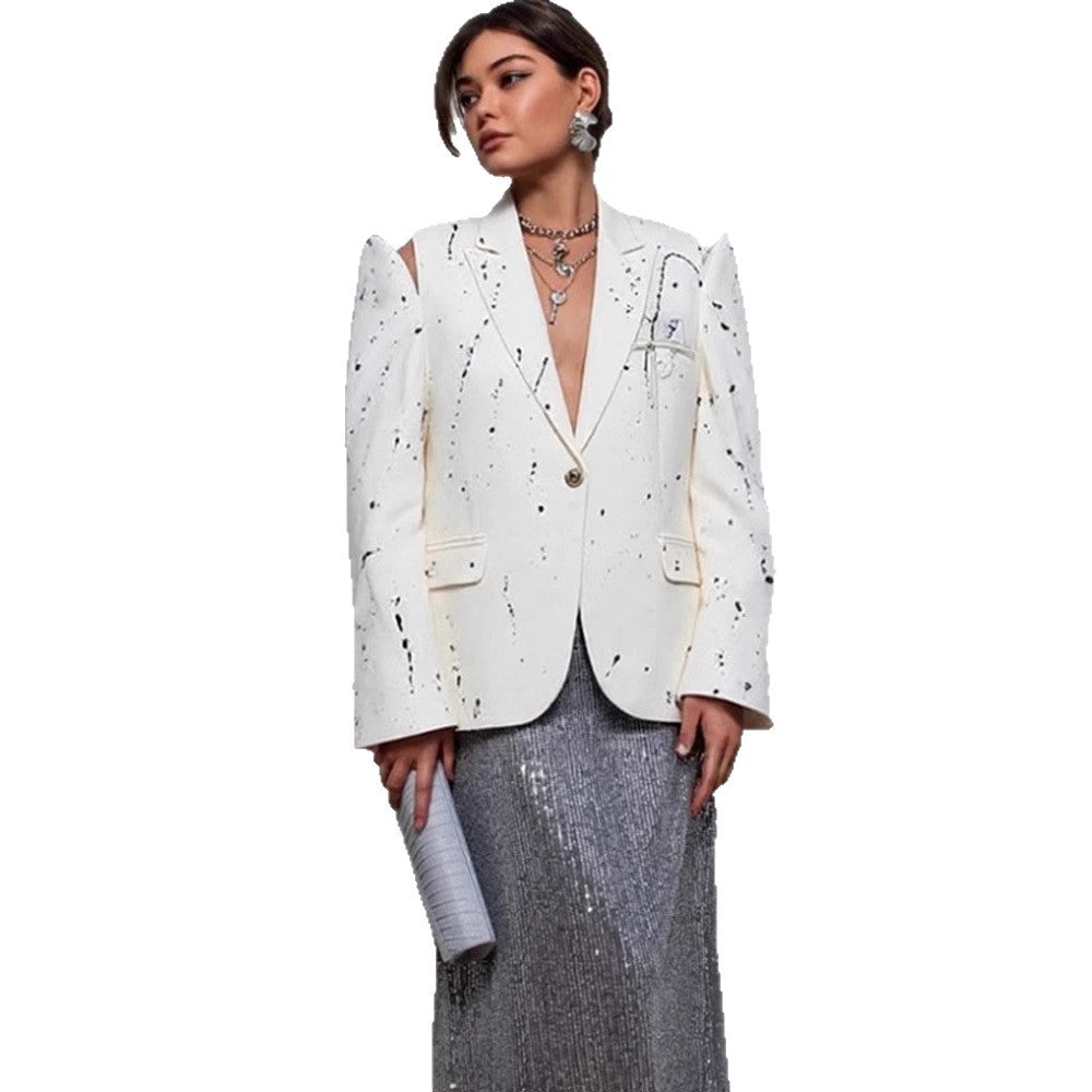 Damen Mantel mit Splatter-Design im Statement-Stil (5)
