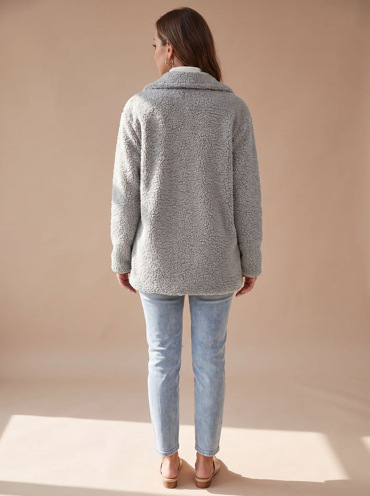 Damen Mantel mit Teddy-Kunstfell im Oversized-Schnitt (7)