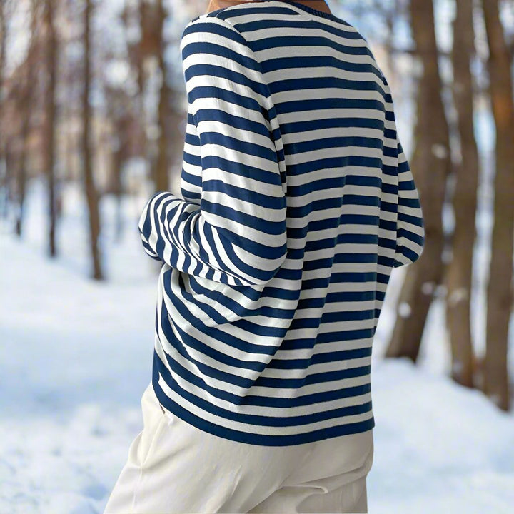 Damen Maritimes Langarmshirt Gestreift (8)