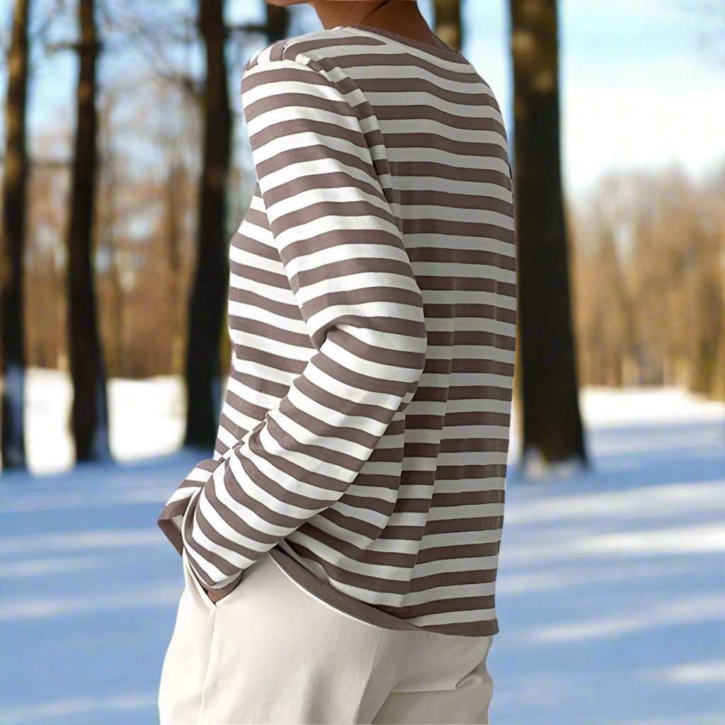 Damen Maritimes Langarmshirt Gestreift (9)