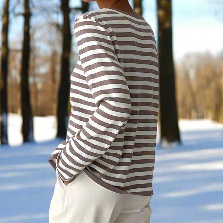 Damen Maritimes Langarmshirt Gestreift (9)