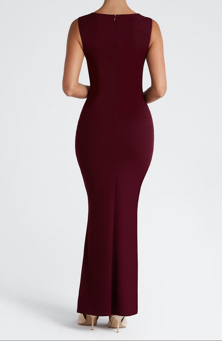 Damen Maxi Abendkleid mit Quadrat-Ausschnitt (2)