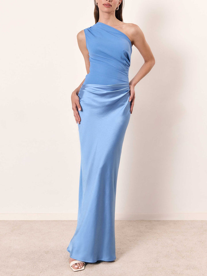 Damen Maxikleid für Herbst Hochzeitsgäste in Blau
