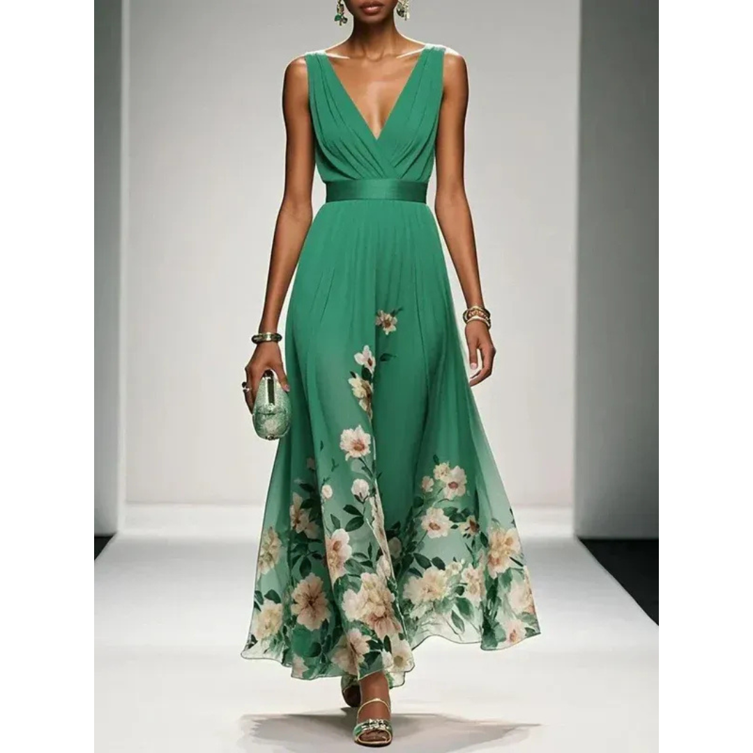 Damen Maxikleid für Hochzeitsgäste im Sommer in Grün