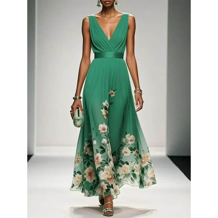 Damen Maxikleid für Hochzeitsgäste im Sommer in Grün