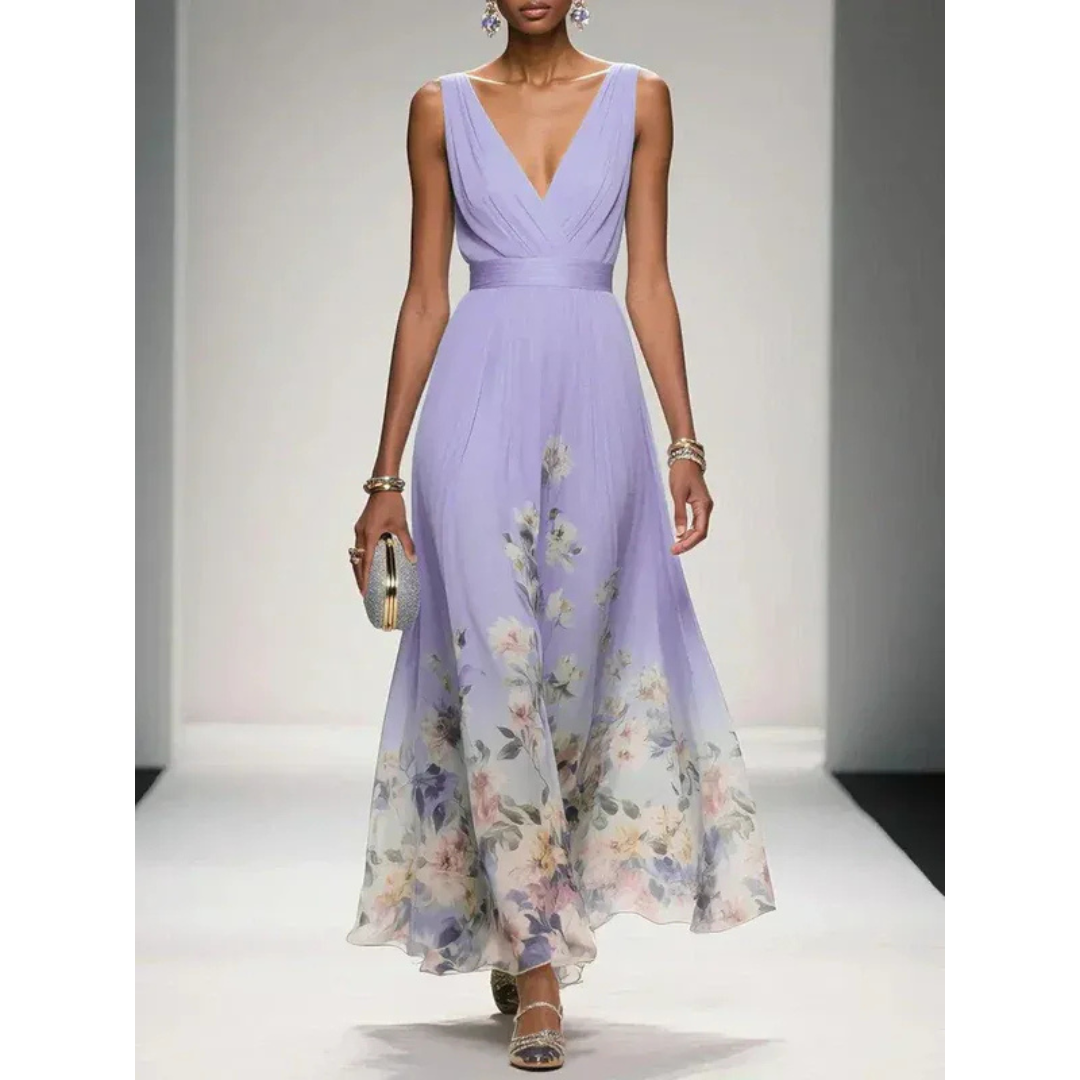 Damen Maxikleid für Hochzeitsgäste im Sommer in Lila