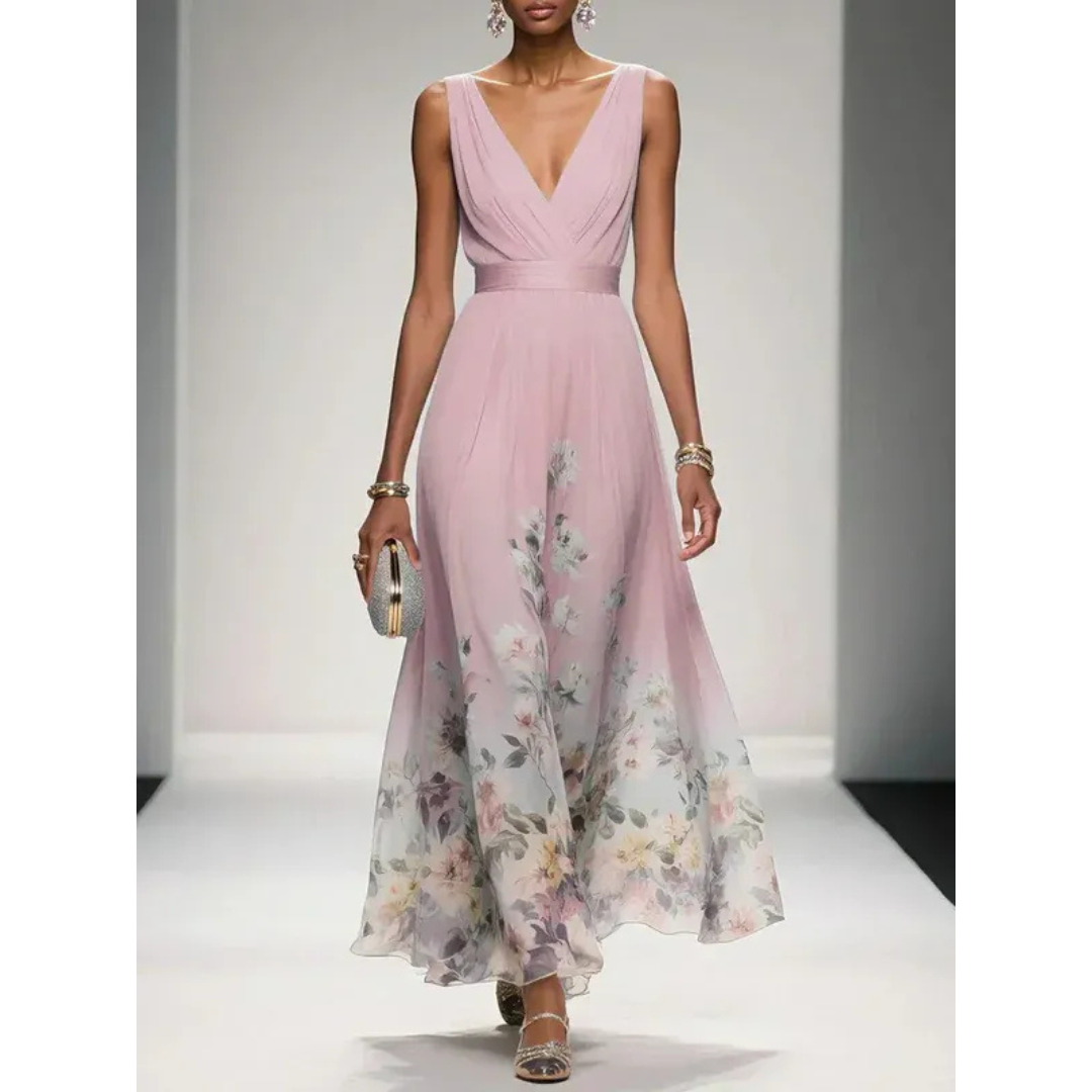 Damen Maxikleid für Hochzeitsgäste im Sommer in Rosa