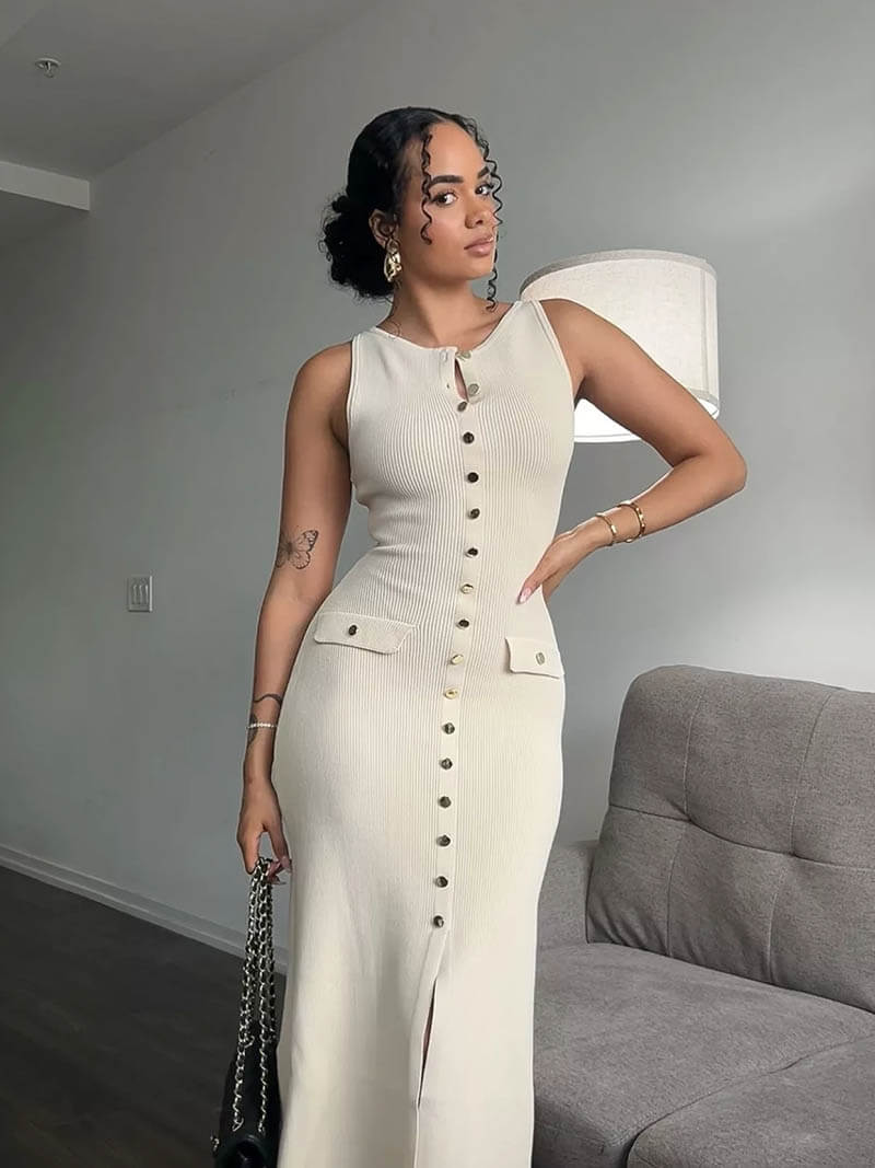 Damen Maxikleid für Hochzeitsgäste mit eleganter fließender Linie (3)