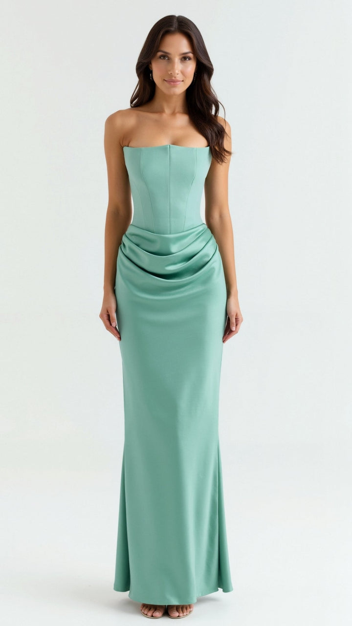 Damen Maxikleid im Säulenschnitt für Hochzeitsgäste in Mintgrün 1