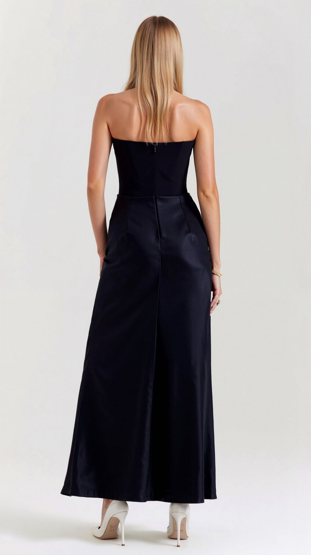Damen Maxikleid im Säulenschnitt für Hochzeitsgäste in Weiß 2