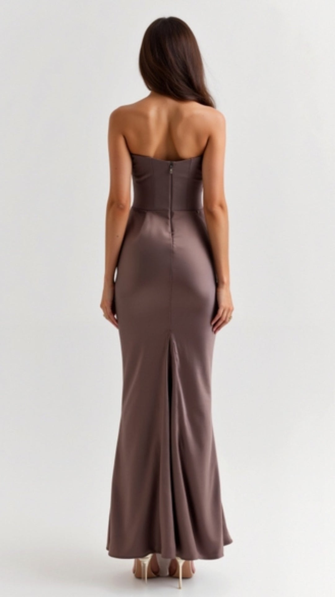 Damen Maxikleid im Säulenschnitt für Hochzeitsgäste in Weiß 4