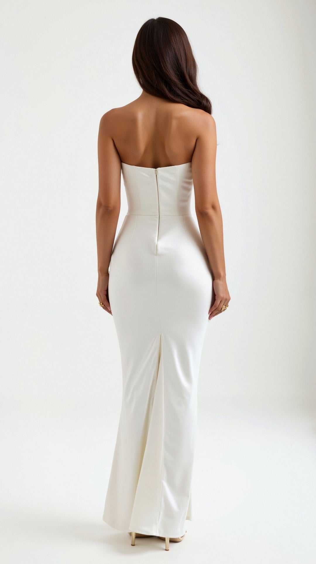 Damen Maxikleid im Säulenschnitt für Hochzeitsgäste in Weiß 7