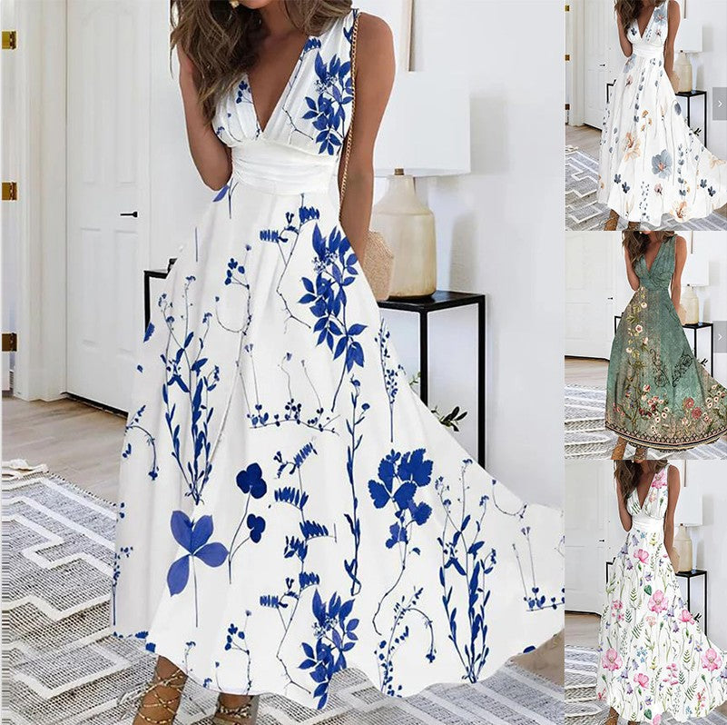 Damen Maxikleid mit Blumendruck für Hochzeitsgäste (6)