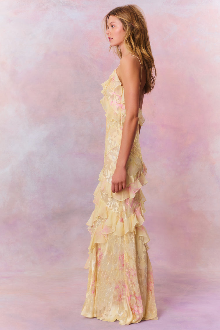 Damen Maxikleid mit Blütendruck für Hochzeitsgäste (6)