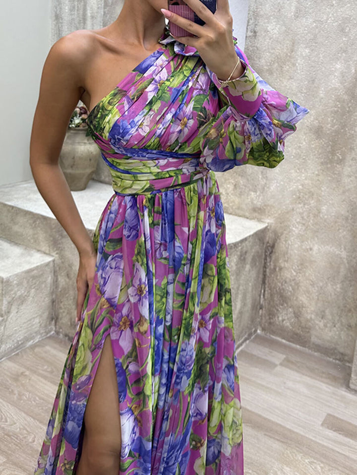 Damen Maxikleid mit elegantem Blumenmuster für Hochzeitsgäste und festliche Anlässe (7)