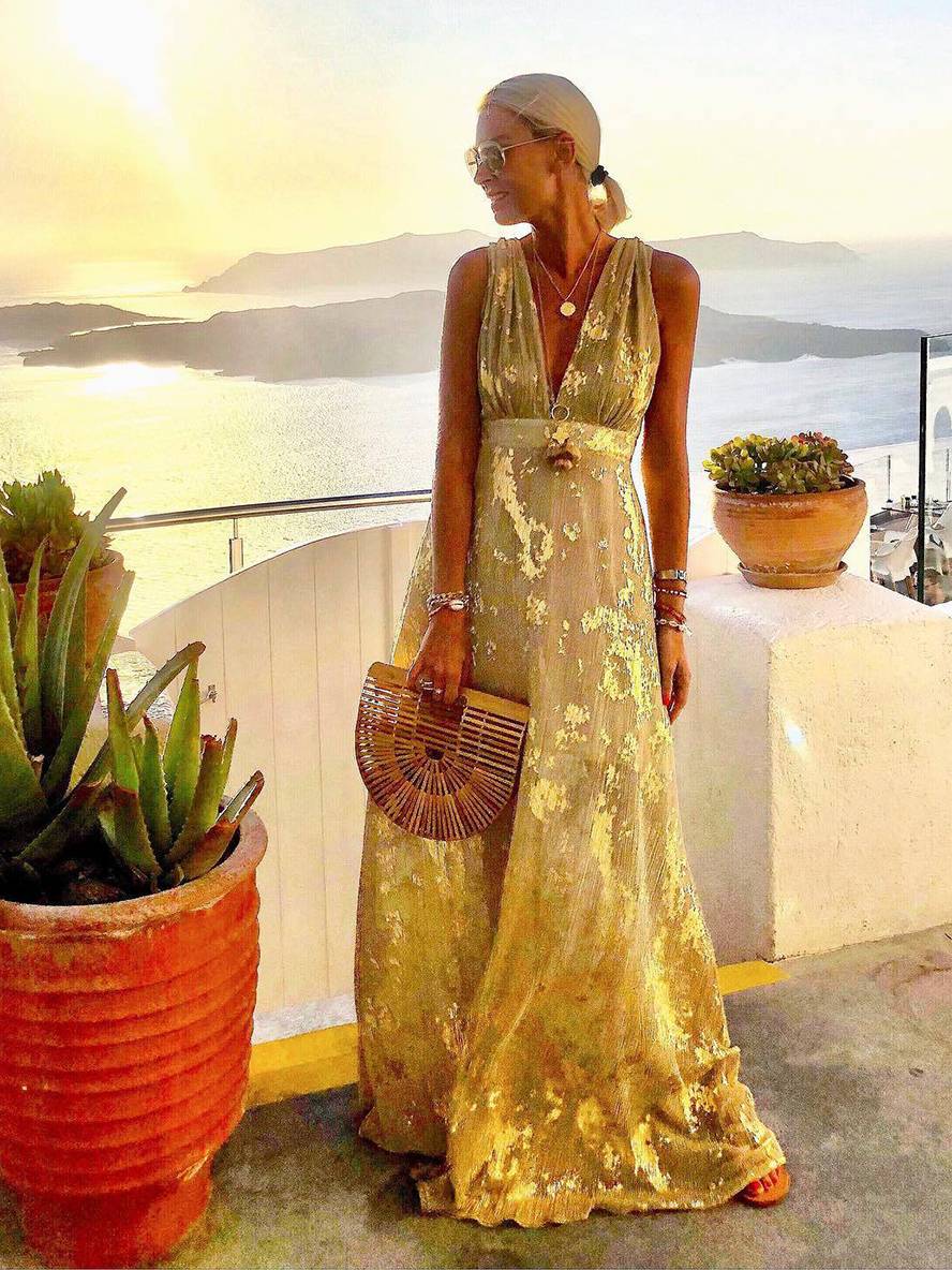 Damen Maxikleid mit Glanz für Hochzeitsgäste (5)