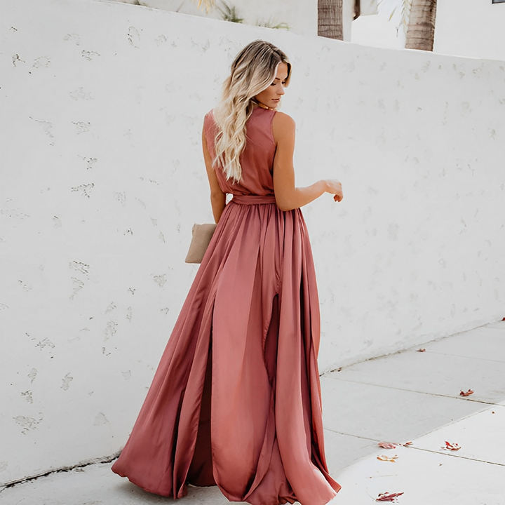 Damen Maxikleid mit V-Ausschnitt für Hochzeitsgäste (4)