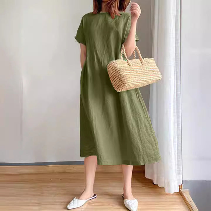 Damen Midi Sommerkleid im lässigen Stil in Grün 2