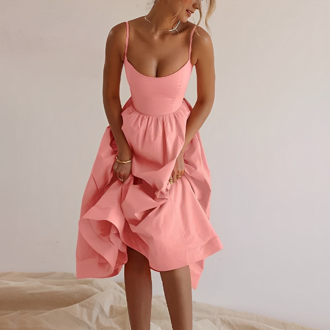 Damen Midikleid A-Linie für Hochzeitsgäste (4)