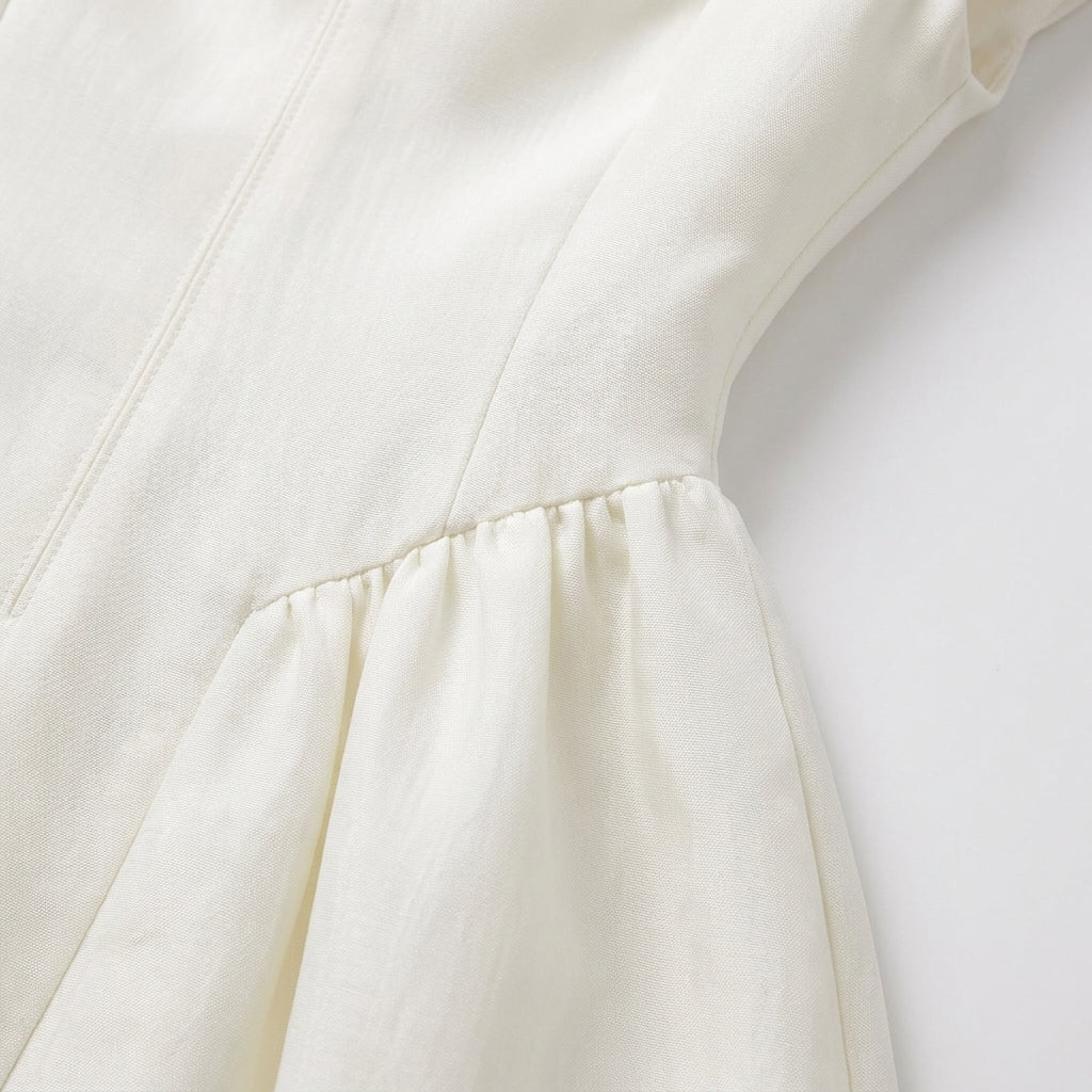 Damen Midikleid im klassischen Stil mit Puffärmeln für formale Hochzeitsgäste (5)