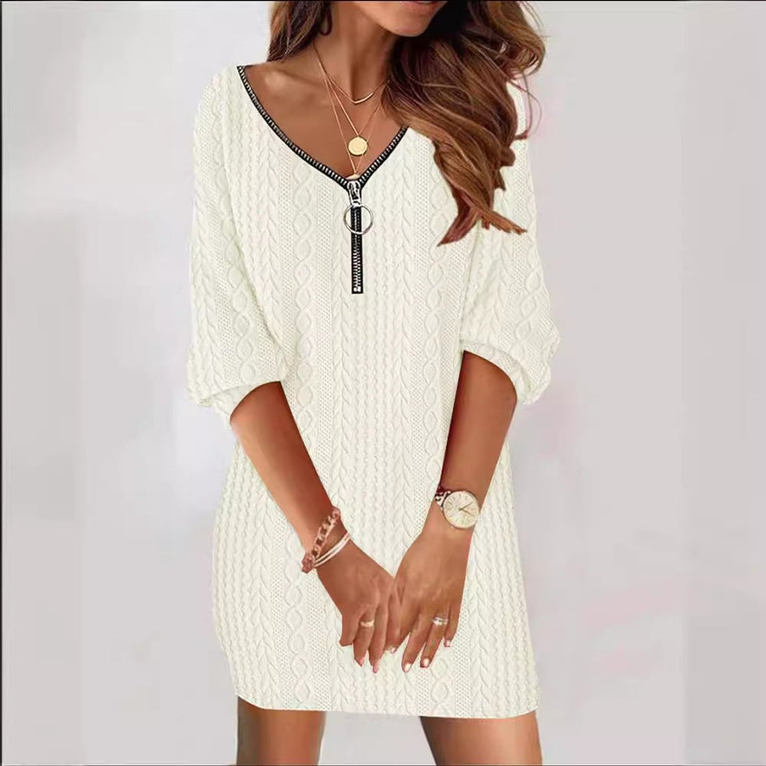 Damen Mini Strickkleid im Kabelstrick (3)