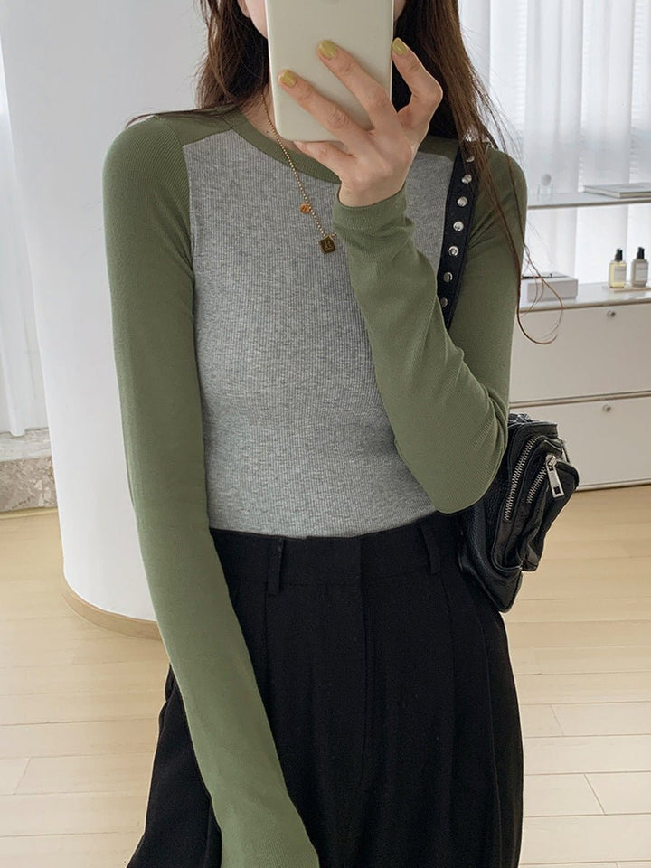 Damen Mini Strickkleid mit Langarm für Herbst in Ozeangrün