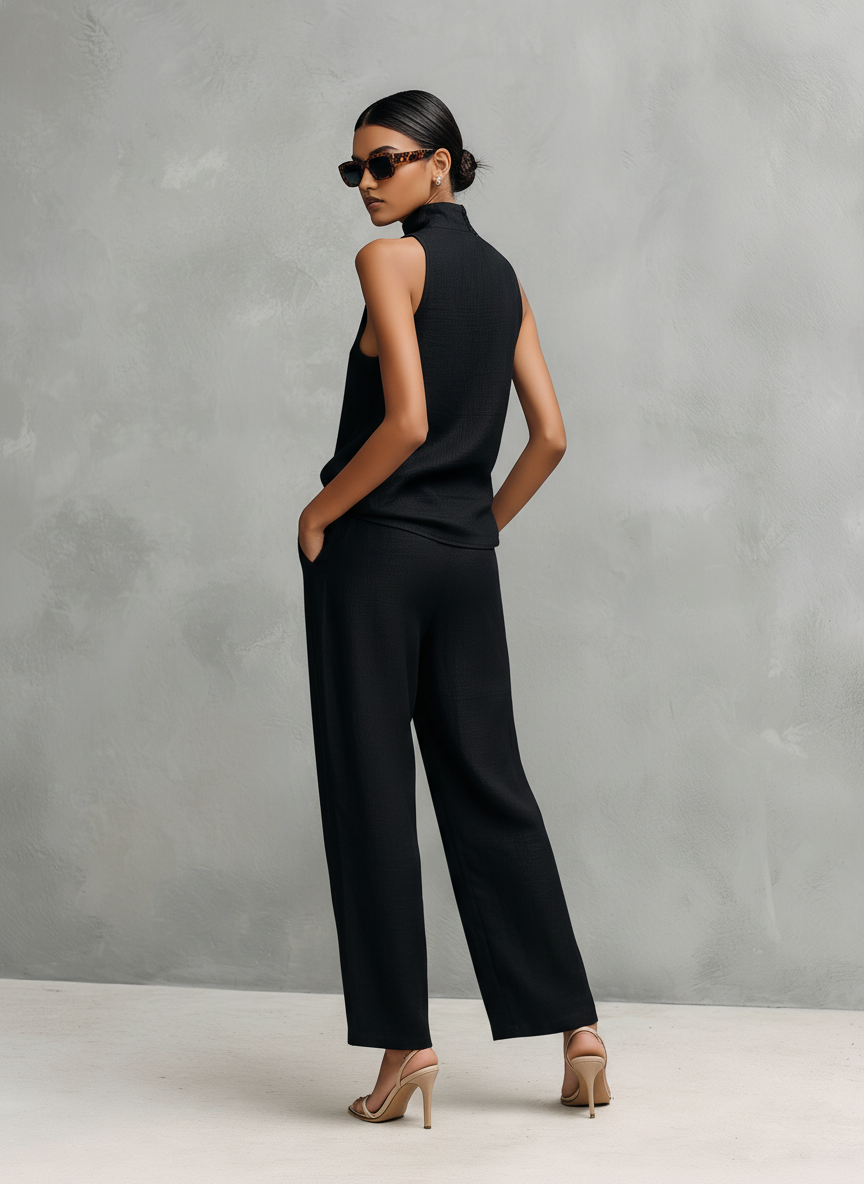 Damen minimalistisches ärmelloses Set (6)