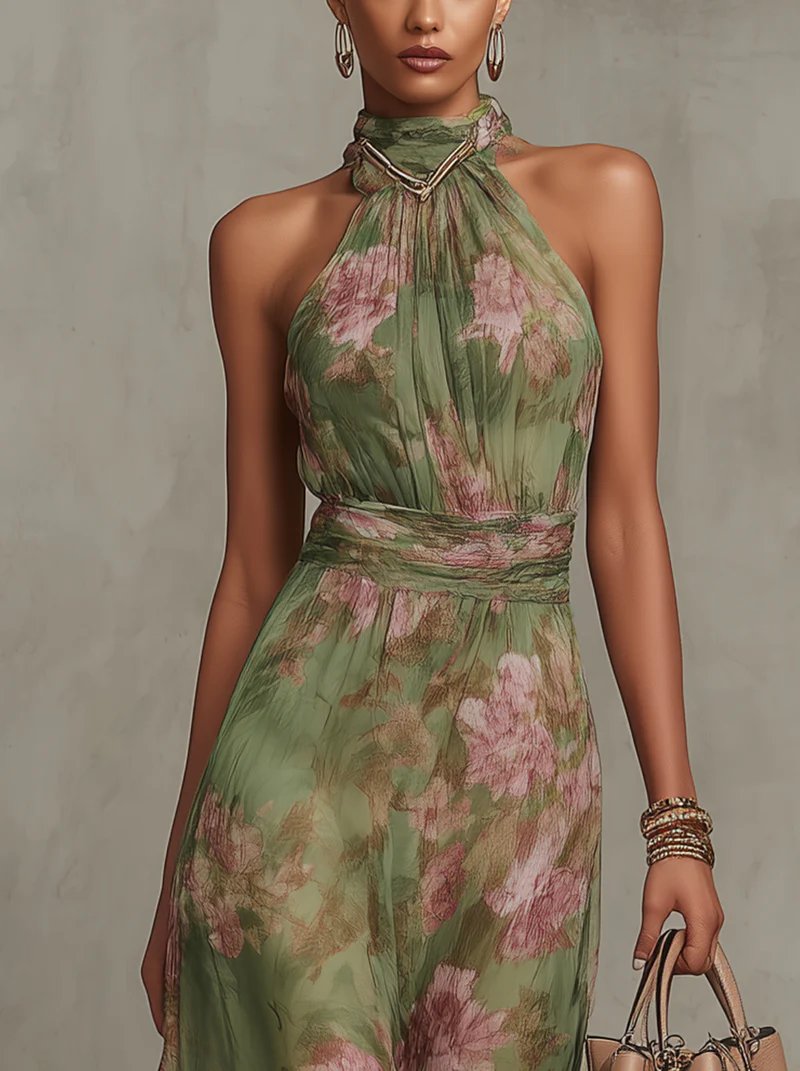 Elena Chiffon Strandkleid mit Blumenprint foto 3