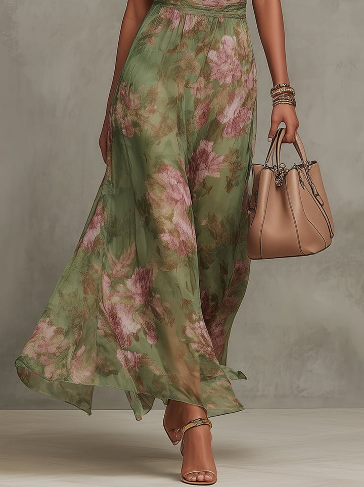 Elena Chiffon Strandkleid mit Blumenprint foto 4