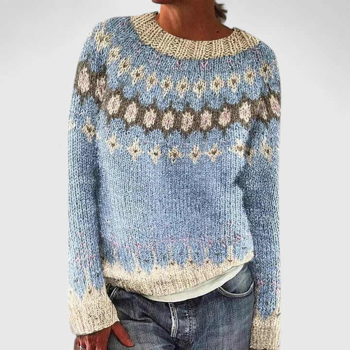 Damen Norweger Pullover für jeden Tag in Hellblau