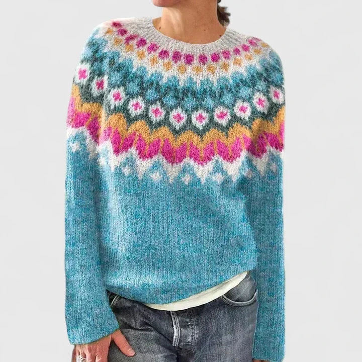 Damen Norweger Pullover für jeden Tag in Sea Blue