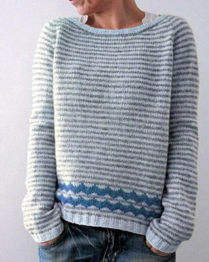 Damen Norweger Pullover in klassischen Mustern in Grau