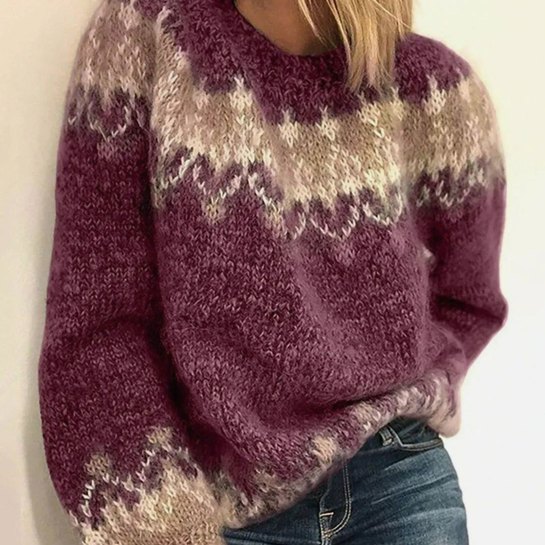 Damen Norwegerpullover in lockerer Passform in Rot