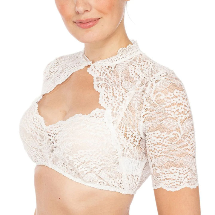 Damen Oktoberfest-Bluse mit eleganter Spitze