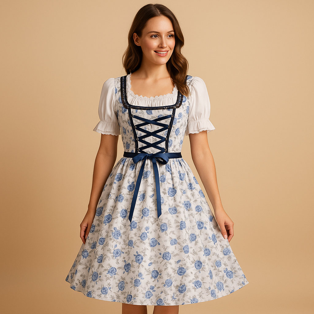Damen Oktoberfest Dirndl für festliche Anlässe in Weiß