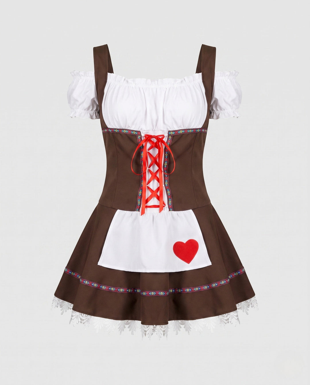 Damen Oktoberfest-Kleid im authentischen Trachten-Stil in Braun