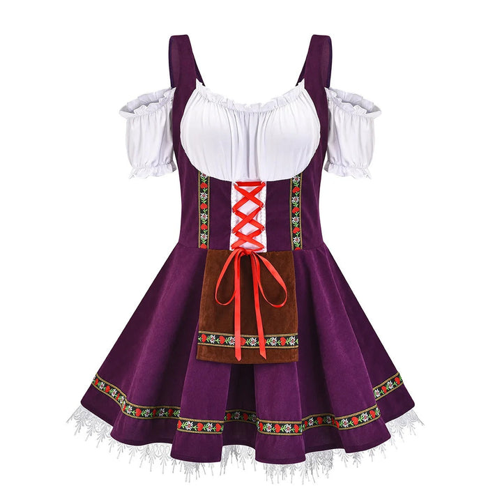 Damen Oktoberfest Kleid im eleganten Trachten-Stil in Lila