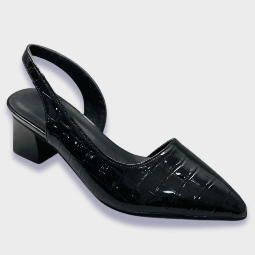 Damen Orthopädische Croco-Pumps in Schwarz