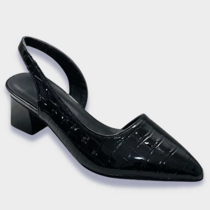 Damen Orthopädische Croco-Pumps in Schwarz