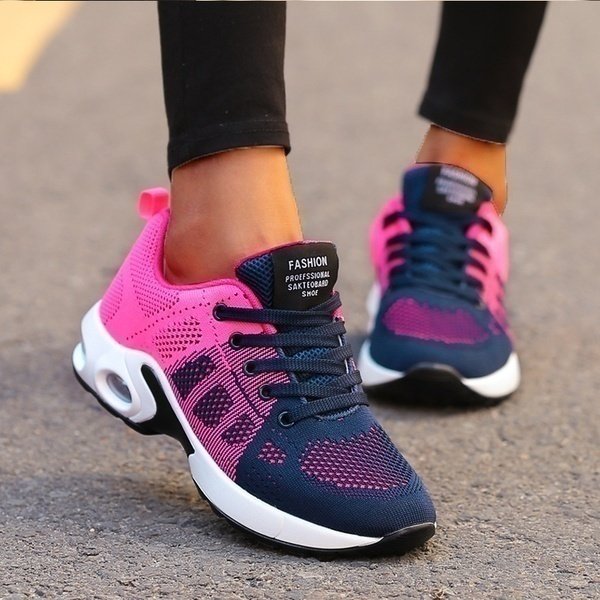 Damen Orthopädische Leichte Sneaker in Rosa/Blau