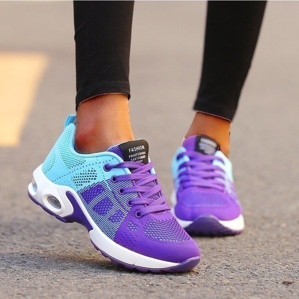 Damen Orthopädische Leichte Sneaker in Türkis/Lila