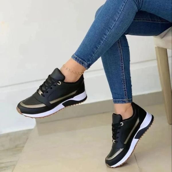 Damen Orthopädische Sneaker für Alltag in Schwarz