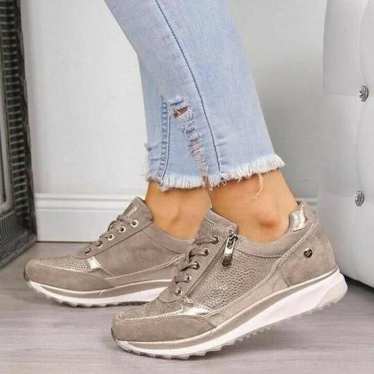 Damen orthopädische Sneaker für den Alltag in Beige